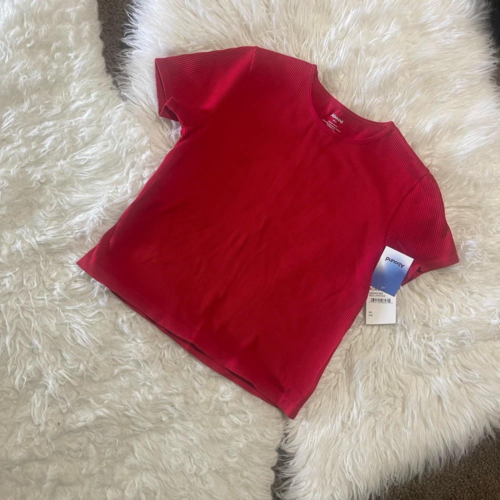 Lipstick red stretchy top